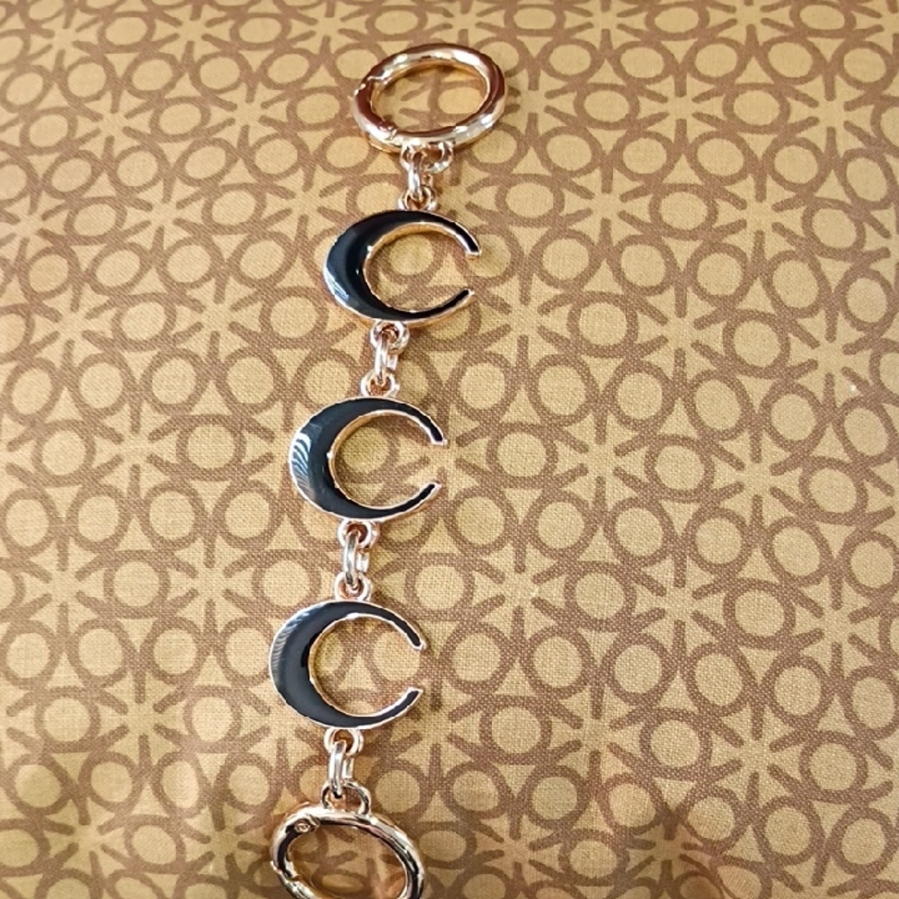 Gold and Black Crescent Moon Bag Extender Brand New